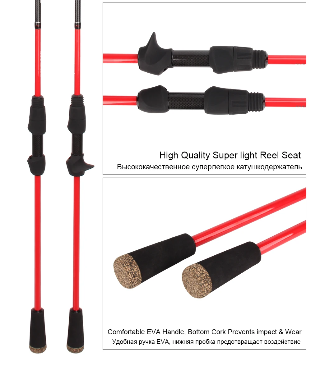 Spinpoler Solo Pro 1.98m Solid Tip UL Fishing Rod 3-22g Lure Weight Rock Fishing Rod Fast Action Ultralight Power Rod  (5)