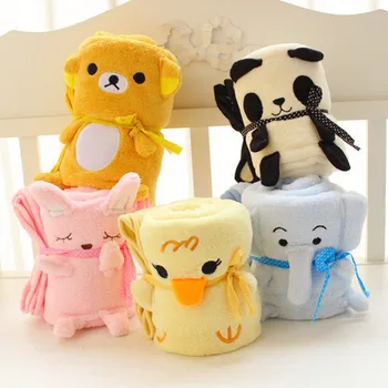 

Cute Animal Elephant Coral Fleece Baby Sleeping Blanket Newborn Infant Swaddle Towel Wrap for Kids Children Nap Bedding Blanket