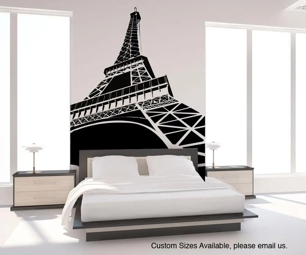 

Paris Tower Landmark Landscape Silhouette Vinyl Wall Sticker Office College Dormitory Living Room Home Decor Wall Decal CS10