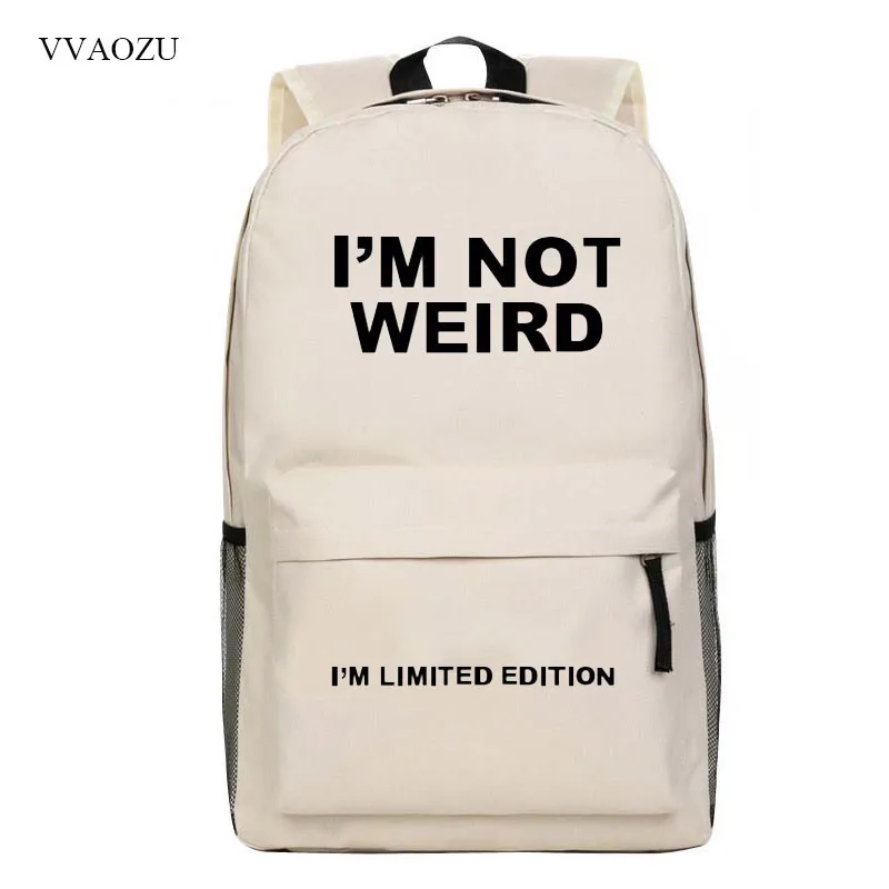 Customized Stay Weird Letters Printing Backpacks Boys Grils Students