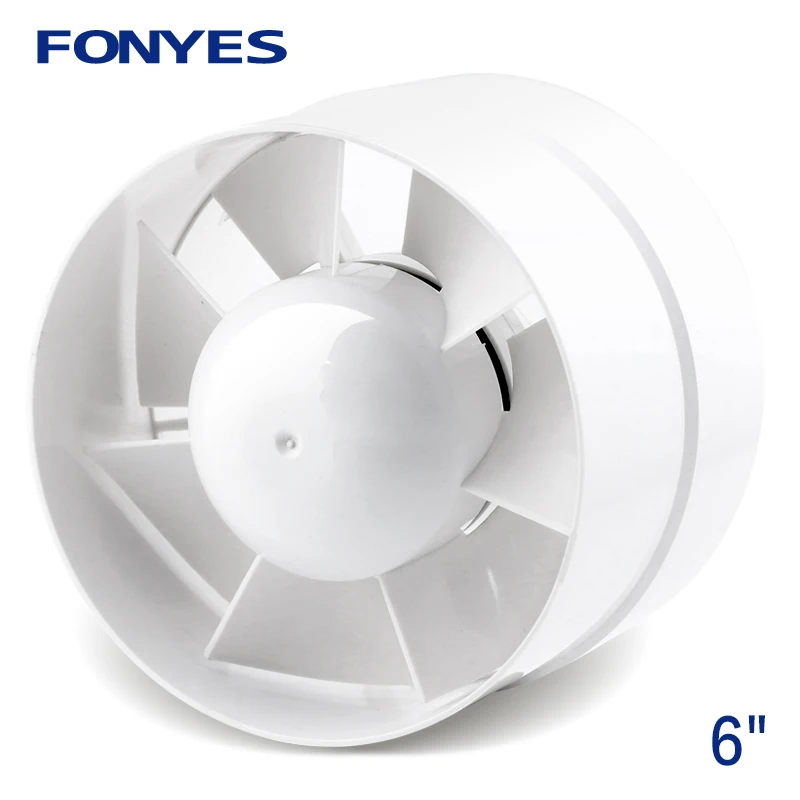 6 дюймов Встроенный воздуховод трубы Вспомогательный вентилятор для кухни мини air экстрактор пластмассовый вентилятор вентиляционный для