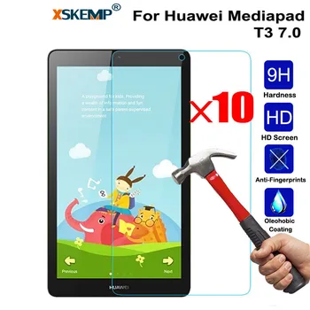 

XSKEMP 10Pcs/Lot 9H Real Tempered Glass For Huawei Mediapad T3 7.0 Ultra Clear Anti-Shatter LCD Screen Protector Protective Film