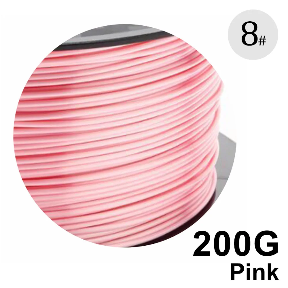 Noulei 200 г 3D принтер нить блестящая Pla 1,75 мм шелковистый насыщенный блеск 24 цвета 3D шелковая печать материал - Цвет: Pink