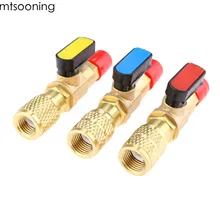 Mtsooning 3 шт. прямой запорный клапан HVAC измерители R410A клапаны хладагента адаптер переменного тока зарядки шланги Mayitr прямой шаровой клапан