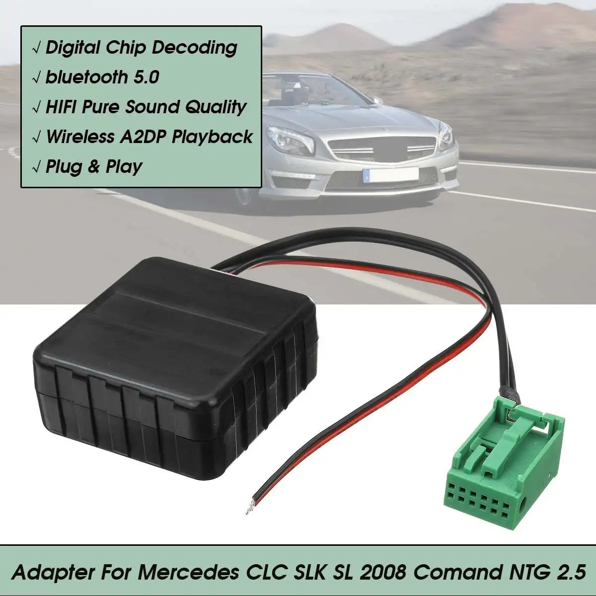 

KROAK Car bluetooth Module Aux Receiver Cable Adapter For For Mercedes CLC SLK SL 2008 Comand NTG Radio Media Interface