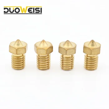

M6 3D Printer Brass Nozzle 0.2/0.3/0.4/0.5/0.6/0.8/1mm For E3D V6/V5 J-Head for 3mm Filamnet Extruder nozzles .WHOLESALE .