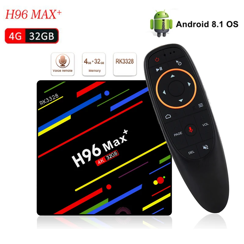 

H96 max plus android box 4k H.265 Rockchip RK3328 ram 4gb rom 32gb smart 2.4G/5G Wifi USB 3.0 H.265 GooglePlay tv set top box