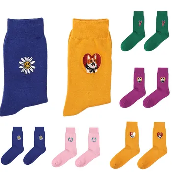 

KLV 2019 TOP Unisex Women Winter Warm Embroidery Cartoon Partoon Retro Casual Socks Stocke 11.29
