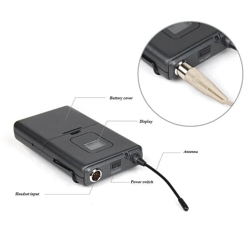 배우를위한 Bolymic 8 채널 극장 마이크 어린이 학교 놀이 8 Earset Mics Beige