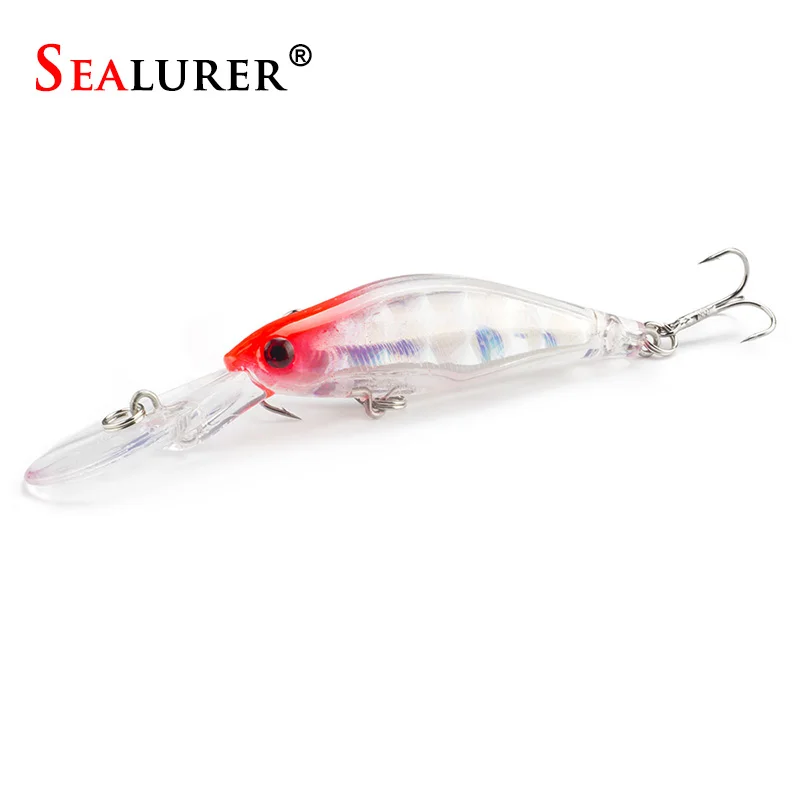 Sealurer 1 шт. лазерные воблеры рыболовные снасти 3D глаза тонущий гольян рыболовная приманка кренкбейт 6# крючок - Цвет: M43B