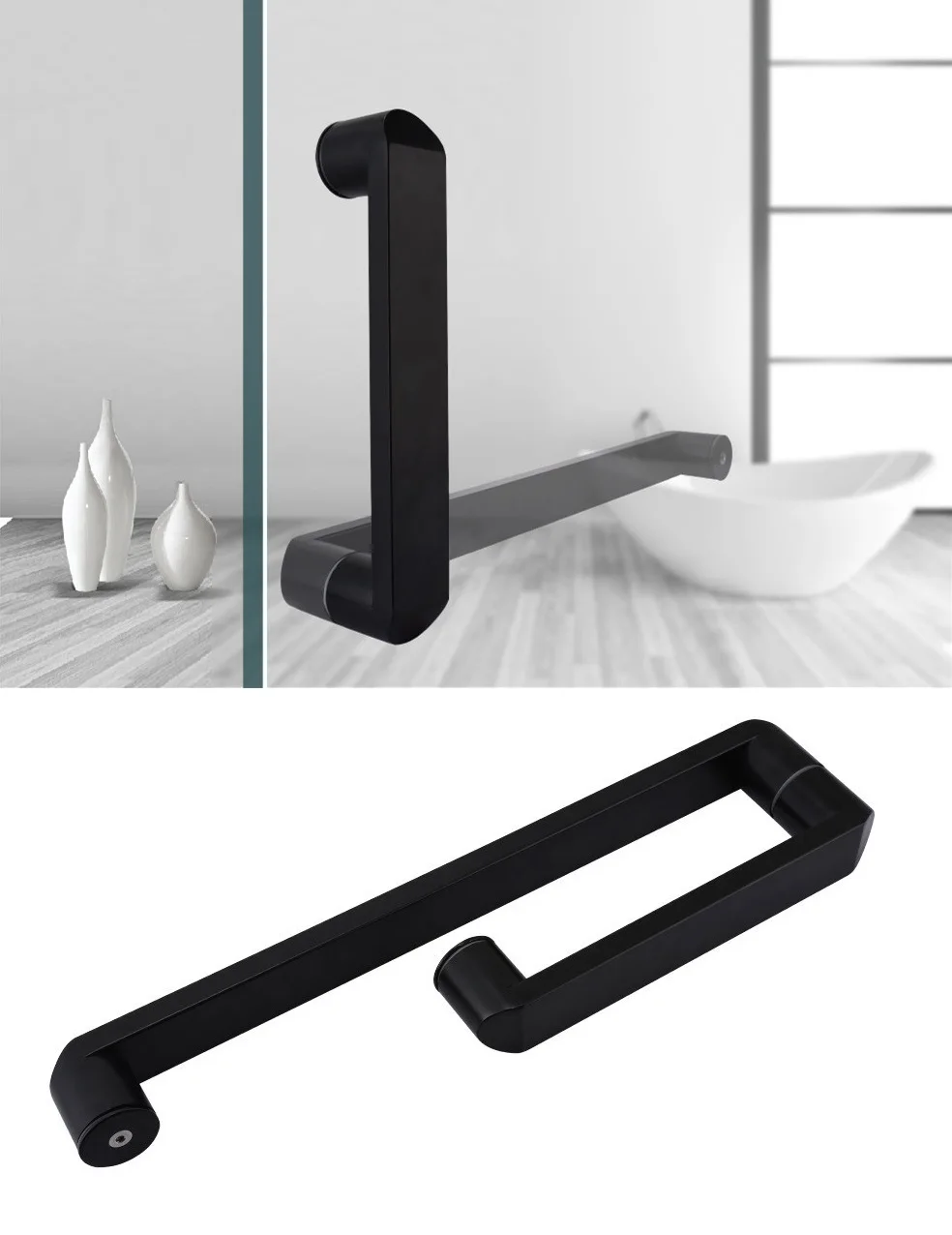 Us 26 88 16 Off Best 304 Stainless Steel Round Square Glass Door Pull Handle Commercial Shower Box Matt Black In Pneumatic Parts From Home