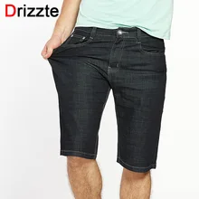 Drizzte мужские большие размеры 40, 42, 44, 46, 48, 50, 52 стрейч деним большие джинсовые шорты черные синие джинсовые брюки для лета
