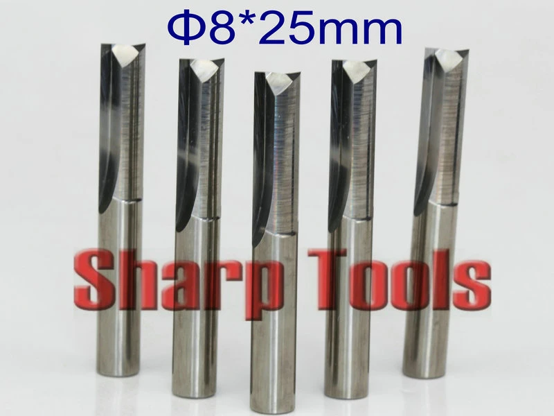 Dimensions : 6x25 Jiaqi-milling Two Flutes Straight Router Wood CNC Slot Slotting Engraving Bit End Mill Tool Milling Cutter 5pcs, 