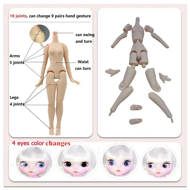 Милая кукла Blyth красивые длинные волосы тело 30 см 12 дюймов BJD с подарочной