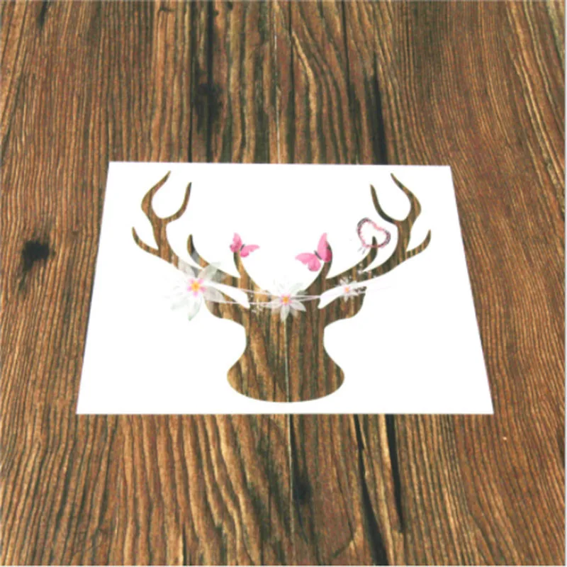 

1PC Christmas Elk Shaped Reusable Stencil Airbrush Painting Art DIY Home Decor Scrap booking Album Crafts