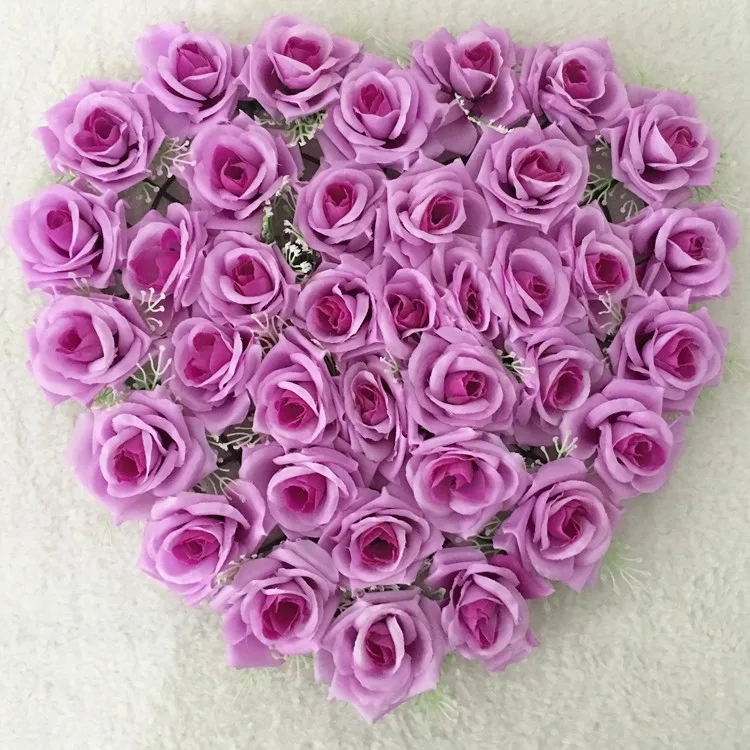 21 цвет, 40 см* 40 см, в форме сердца, розовые цветы, сукции, для свадьбы, автомобиля, стены и двери, вечерние, для дома, искусственные цветочные украшения