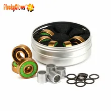 8 шт. Позолоченные Титановый шар подшипники для скейтбординга скутер Inline Slalom гироскоп роликовый подшипник 608 с 4 шт прокладки и 8 шт шайбы