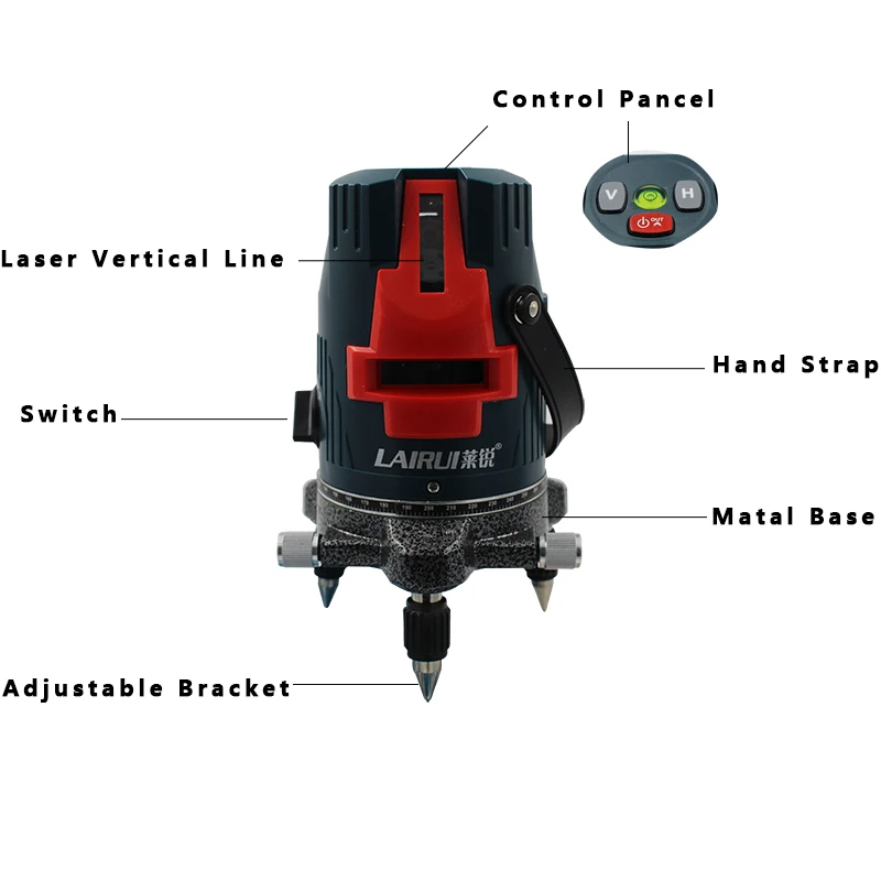 Lairui 5 линий 6 точек лазерный уровень самонивелирующийся 360 градусов вращающийся перекрестный лазерный уровень наружный режим и режим наклона