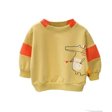 Модный свитер для мальчиков; сезон весна; Модная Повседневная футболка с длинными рукавами в европейском и американском стиле с героями мультфильмов; хорошая распродажа свитеров для малышей