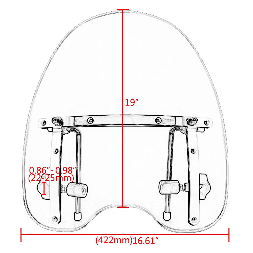 1" руль на лобовое стекло, мотоцикл, универсальный для Yamaha Stryker Vmax 1200 Virago V Star 250 1300 1200