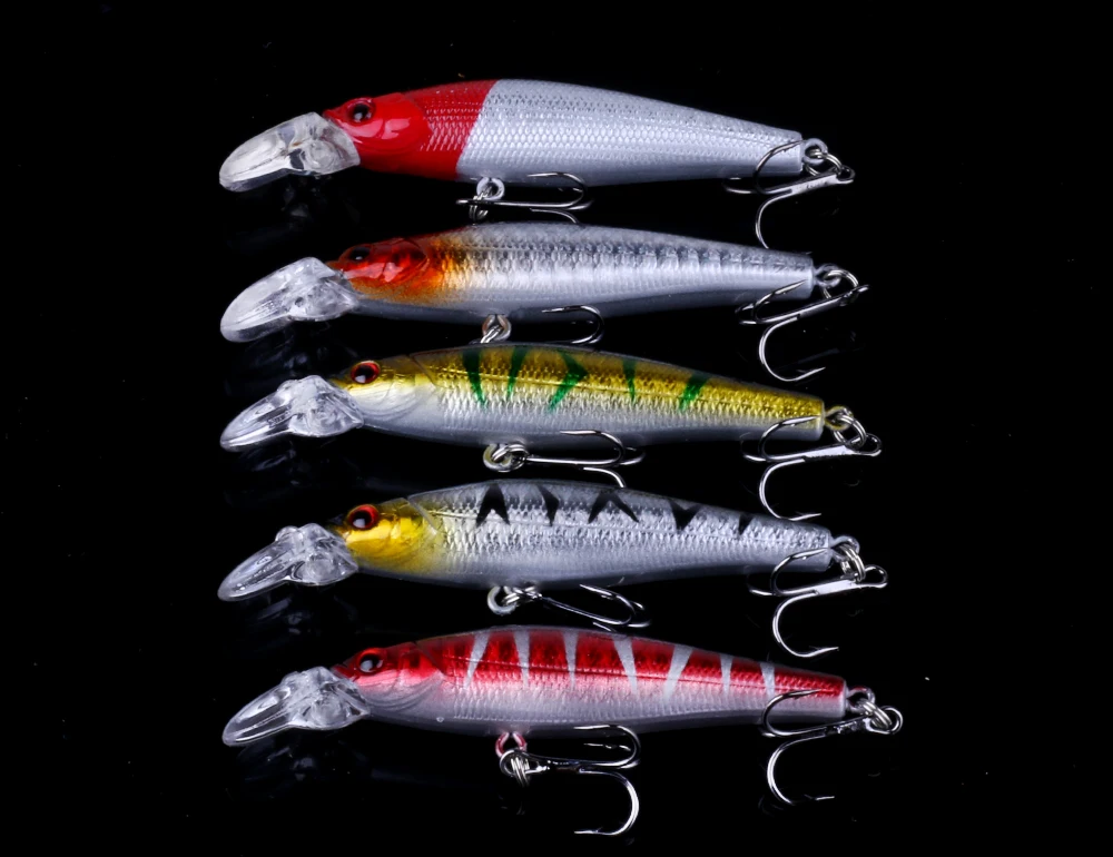 Iscas de Pesca Isca e Isca Hengjia Lote 8 Modelos Minnow Manivela Lápis Dura Cores Wobblers Pesca Equipamento Atacado 56 Pçs - 8 isca dura 56 cores wobblers pesca equipamento atacado