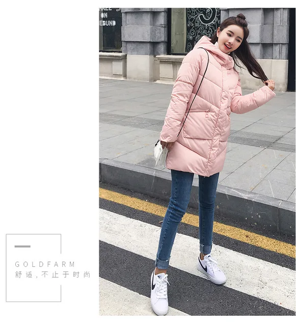 Karmel z kapturem elastyczna Zima w dół płaszcz kurtki długie ciepłe kobiety Casaco feminino Abrigos mujer Invierno 2018 Parkas płaszcze Outwear -