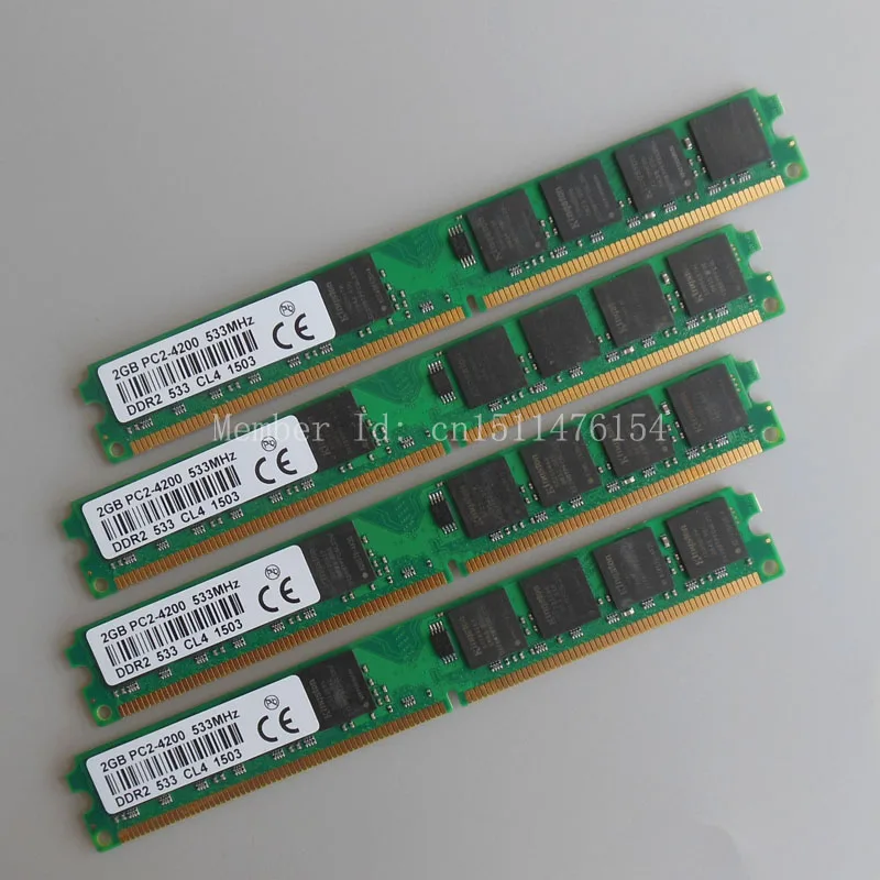 

8GB 4X2GB DDR2-533 PC2-4200 533MHZ 240PIN DIMM 8G RAM Non-Ecc Low DENSITY Unbuffered Desktop memory
