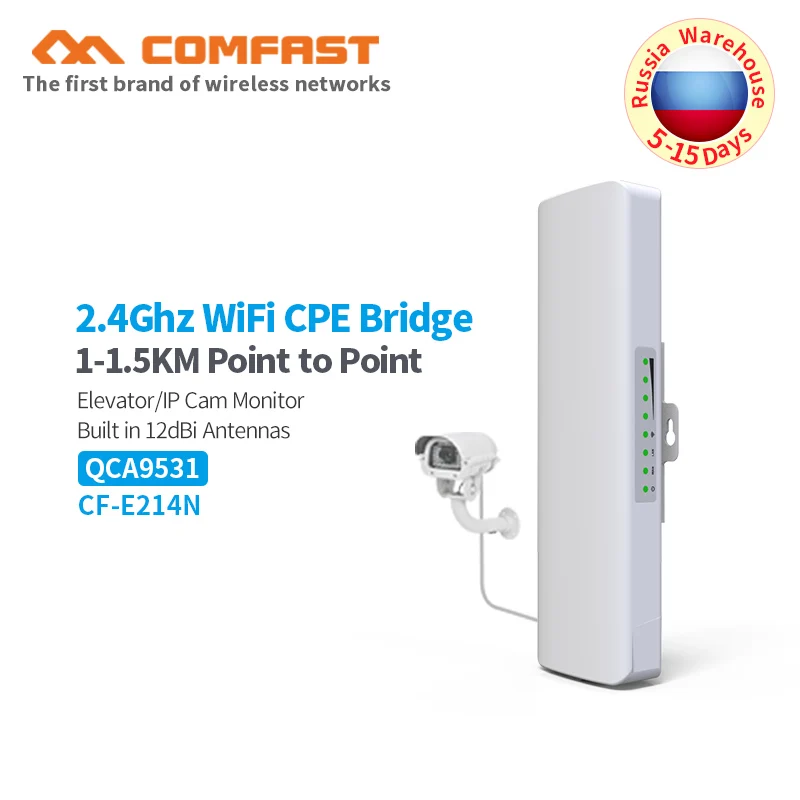 

1-2Km Wireless WiFi Repeater Weatherproof outdoor CPE bridge 2.4Ghz Wi-fi Range Extender Signal Booster Repetidor Wifi antenna