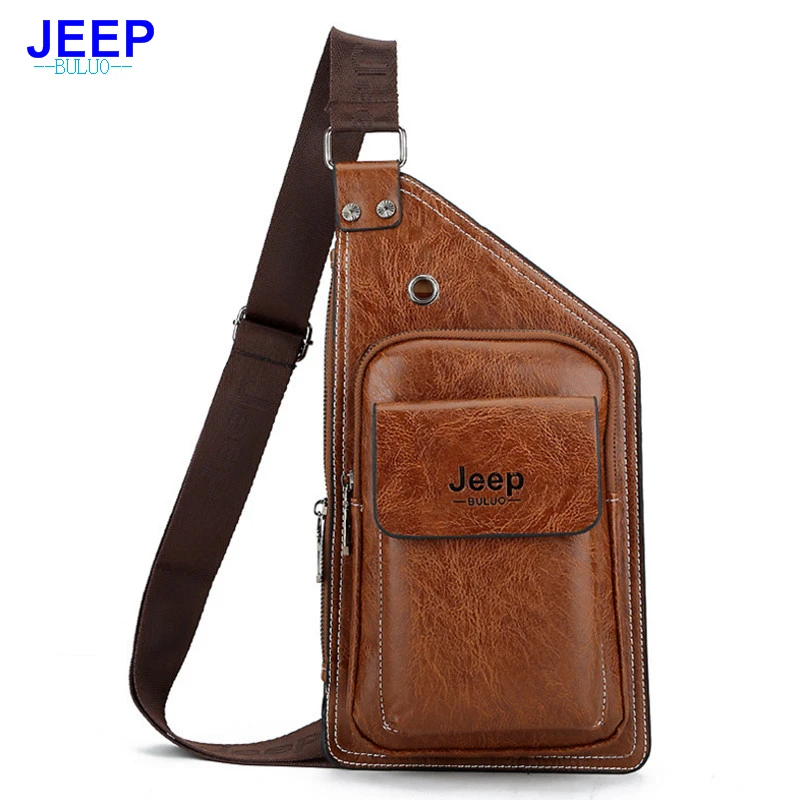 

JEEP Buluo Men Chest Bag for Hot Sale Men Crossbody Bag Men Messenger Bags with Quality Pu Leather Men Chest Bag