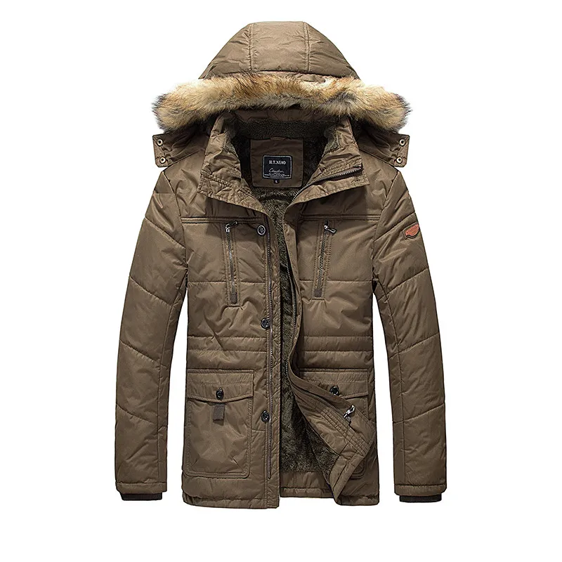 2016 Men’s winter new hooded thick coat fashionable fur collar warm high-quality coat Asia size M-5XL