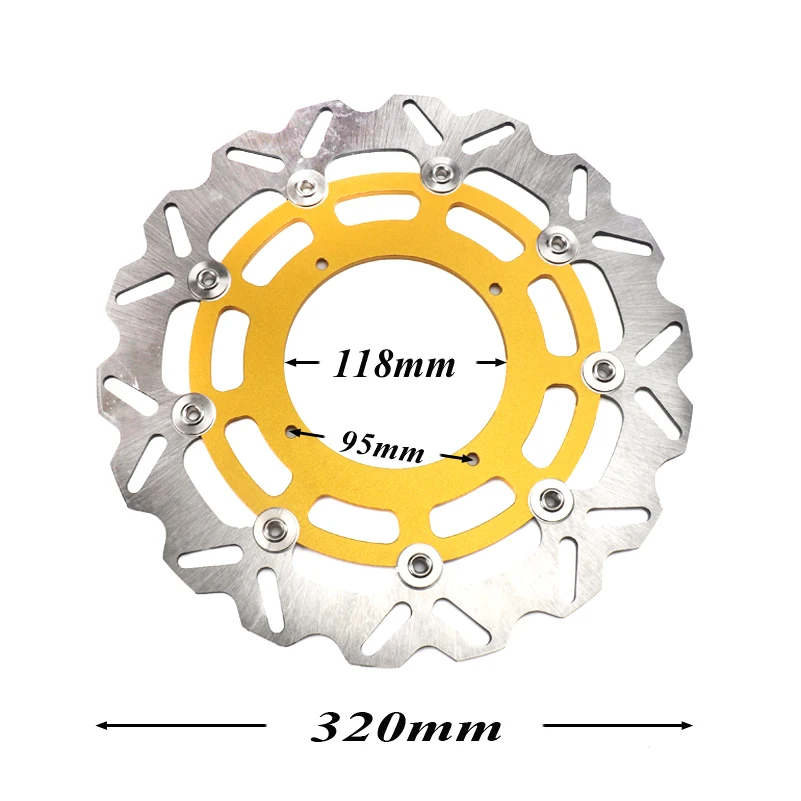 320 мм Большой передний ротор плавающего тормозного диска пластина подходит для грязи питбайк гоночный мотоцикл Супермото
