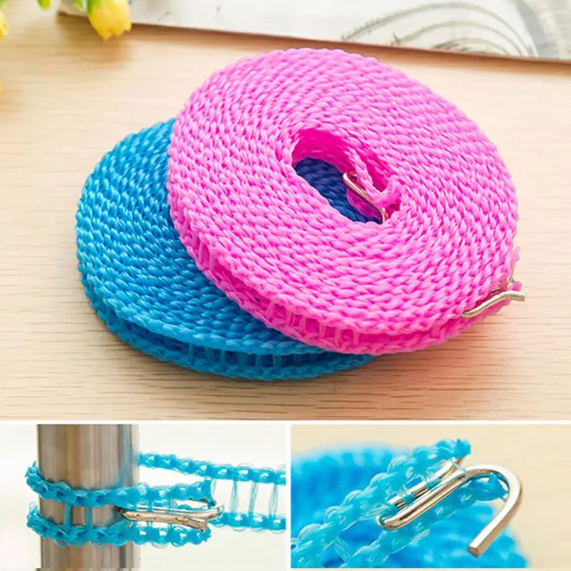 

5M Outdoor Windproof Clothesline Travel Retractable Rope Line for Outdoor Camping Drying Clothes Hanger Rack Line Accessories