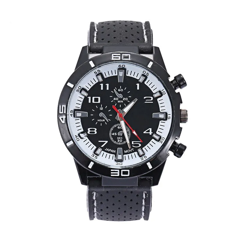 Роскошные брендовые Резиновые Кварцевые часы мужские военные спортивные часы модные наручные часы с тремя глазами relogio masculino