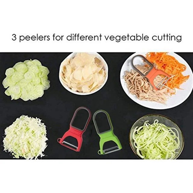3PCS Magic Trio Peelers Shredder Slicer Peeler Set Of 3 Stainless Steel  Vegetable Peeler Fruit Potato Cheese Orange Onion Tools - AliExpress