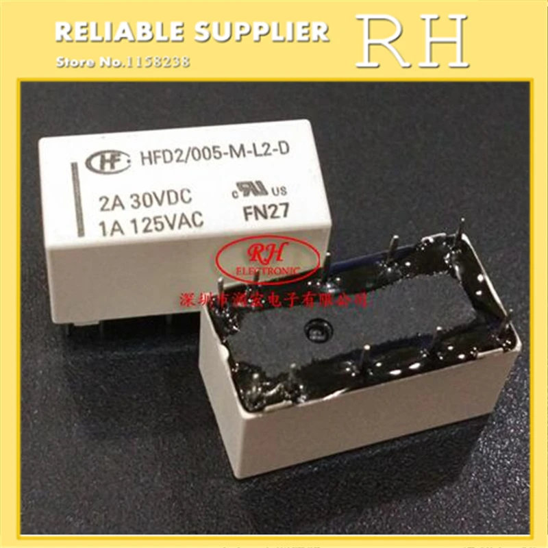

20PCS/lot Magnetic latching relay HFD2/005-M-L2-D HFD2-005-M-L2-D 10pin 5V