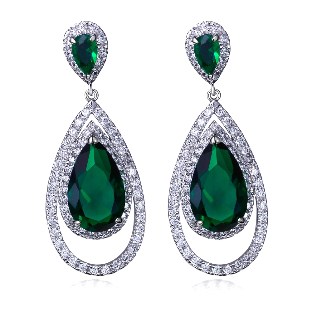 New Big Earrings For Party Fashion Jewelry Black Water Drop Stones Large Copper Large Women Earrings