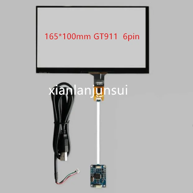 7 Дюймов 165*100 мм GT911 6pin емкостный сенсорный экран карта контроля USB Windows 8 10
