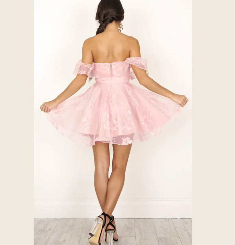 Розовые вечерние платья для женщин, красивые платья для особых случаев, кружевные вечерние платья без бретелек, вечерние сексуальные вечерние платья ES2577