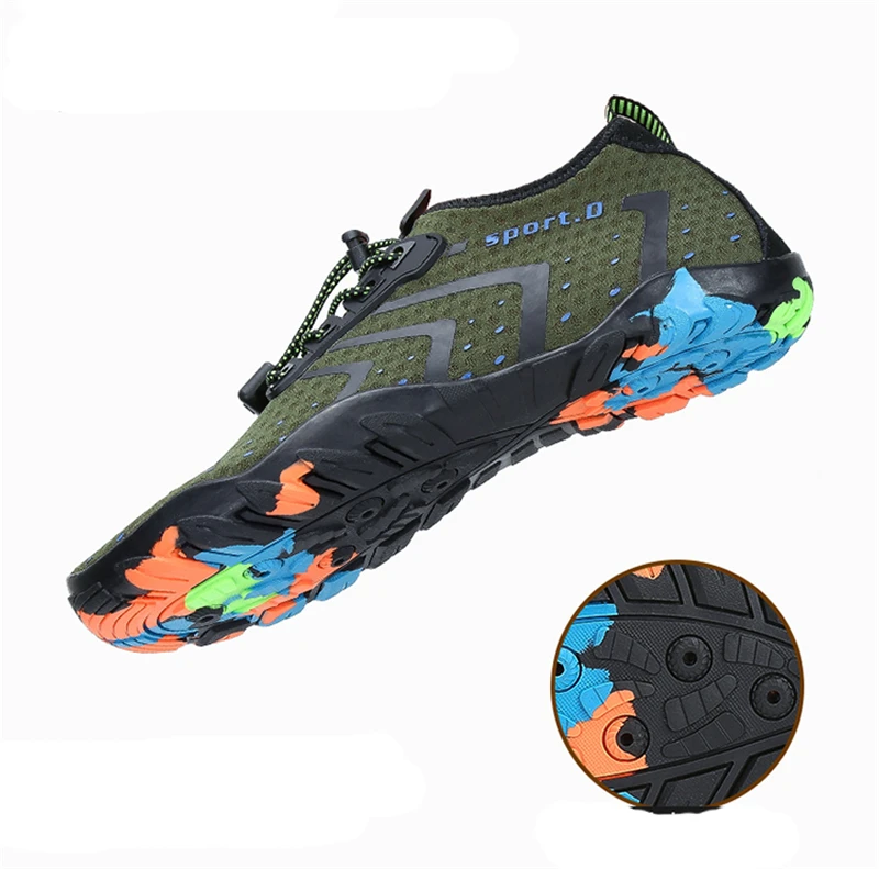 أكوا أحذية الصيف أحذية الرجال تنفس نعال شاطئ المنبع أحذية الكبار امرأة السباحة الصنادل جوارب الغوص تنيس Masculino