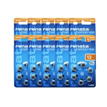 60 pcs/10 pacotes 100% RENATA A13 13A ZA13 Baterias do Aparelho Auditivo 13 1.45 V Botão Célula de Bateria Avançada