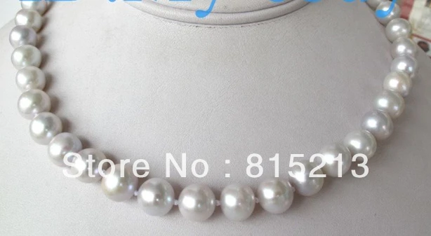 

N924 AA 10-11mm Natural Silver Gray Round Freshwater Pearl Necklace can choose % Discount AAA