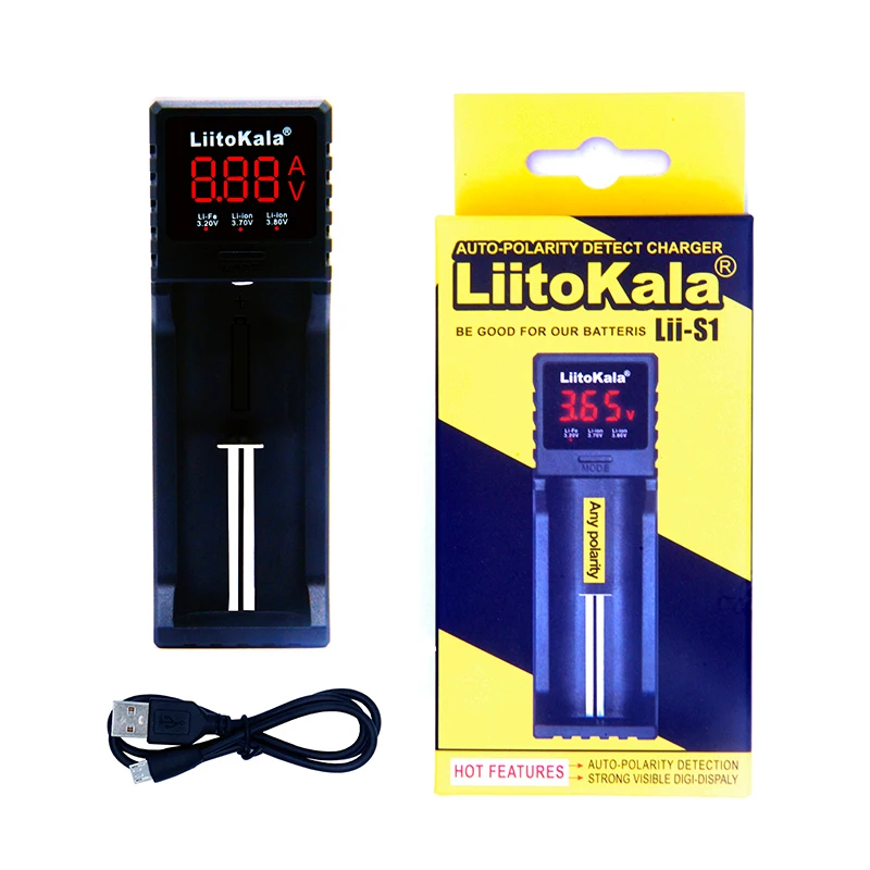 LiitoKala lii-S1 18650 Battery Charger For 26650 16340 RCR123 14500  LiFePO4 1.2V Ni-MH Ni-Cd Rechareable Battery smart charger