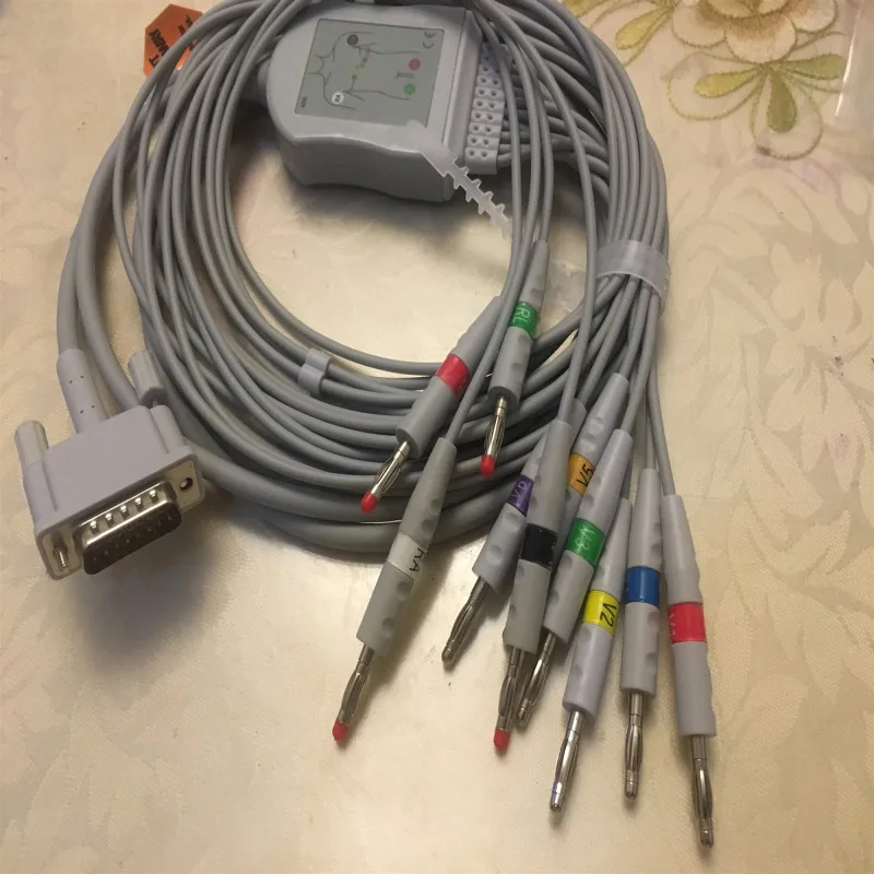 Совместим с Bionet Cardiocare 2000/CardioTouch3000 кабель для ЭКГ leadwires 10 проводов медицинский ECG 4 0