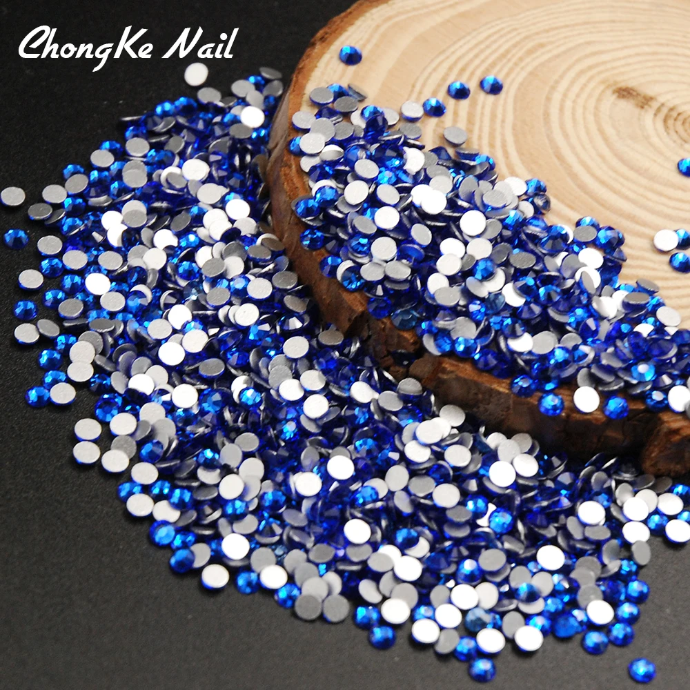 Sapphire Glass Rhinestones Pebbles For Nails Art Glitter Crystals