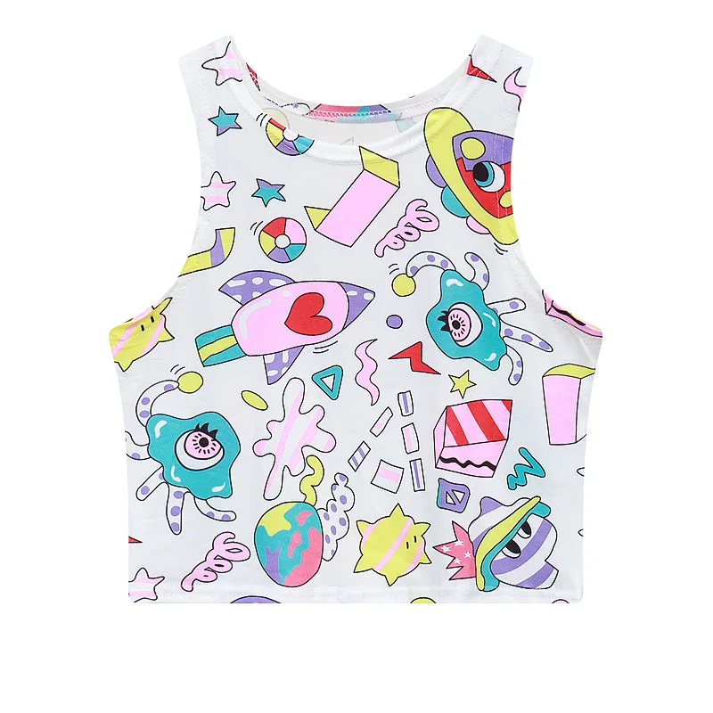 2018 Лето Растениеводство топ футболка Для женщин Kawaii Harajuku топы милый граффити