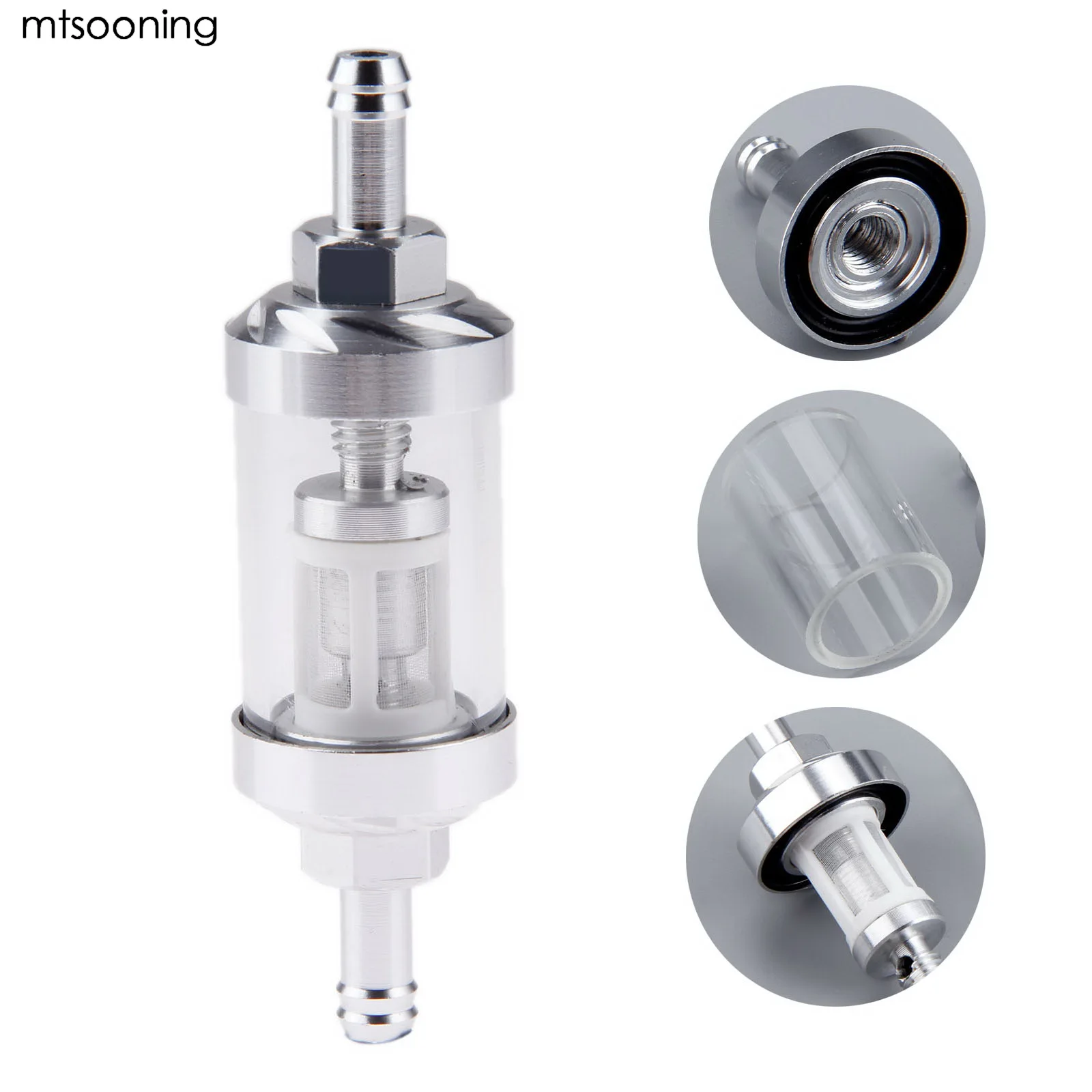 Mtsooning 8mm 5 16 Motorrad Inneren Kraftstoff Filter Silber Moto 