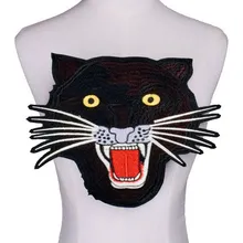 Черная леопардовая голова вышивка кружева аппликация Ткань гладить на заплатка для одежды наклейки с блестками футболка diy украшения NL377