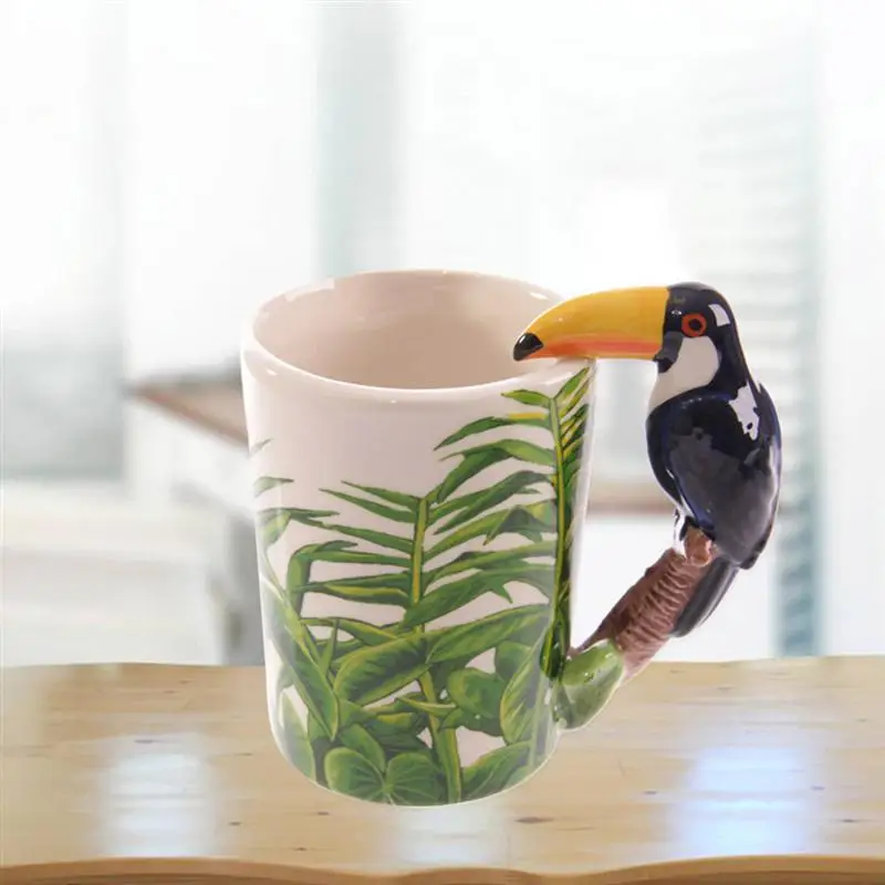 1 Pcs Burung Pelatuk Mug Porselen Lucu Keramik Hewan 3d Burung
