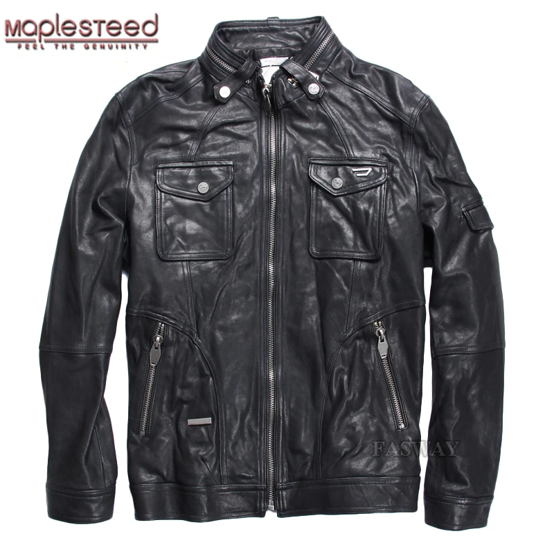 Aliexpress.com : Buy Factory Real Goat Skin Genuine Leather Jacket Men ...