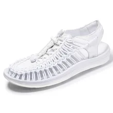 Летние мужские тканые сандалии мужские сандалии большого размера римская обувь в стиле Баотоу